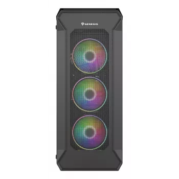 GENESIS Irid 505 ARGB Midi Tower čierna, priehľadná