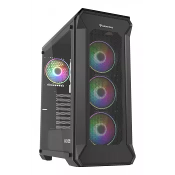GENESIS Irid 505 ARGB Midi Tower čierna, priehľadná
