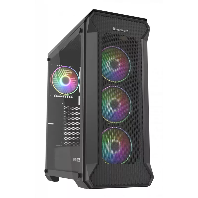 GENESIS Irid 505 ARGB Midi Tower čierna, priehľadná