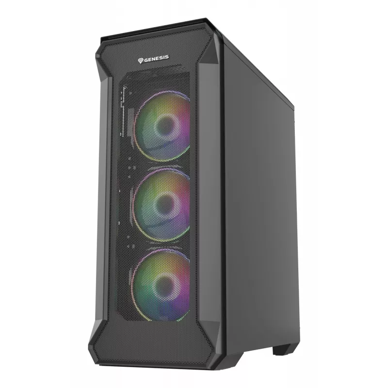 GENESIS Irid 505 ARGB Midi Tower čierna, priehľadná