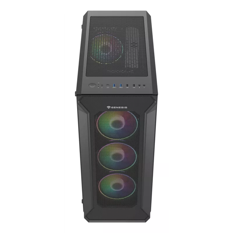 GENESIS Irid 505 ARGB Midi Tower čierna, priehľadná