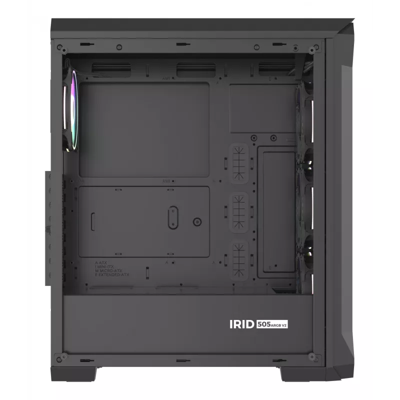 GENESIS Irid 505 ARGB Midi Tower čierna, priehľadná