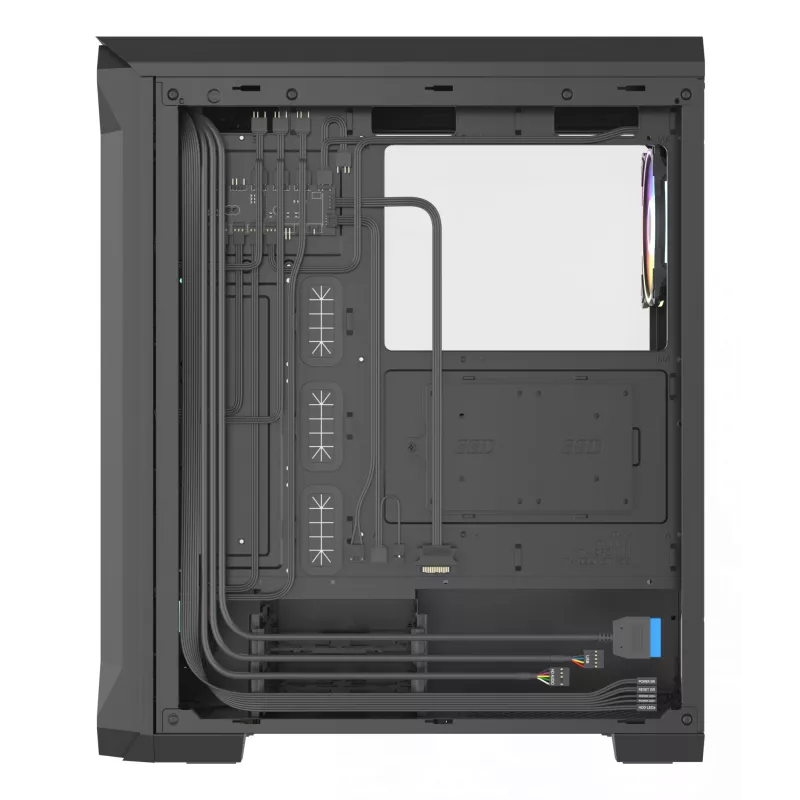GENESIS Irid 505 ARGB Midi Tower čierna, priehľadná