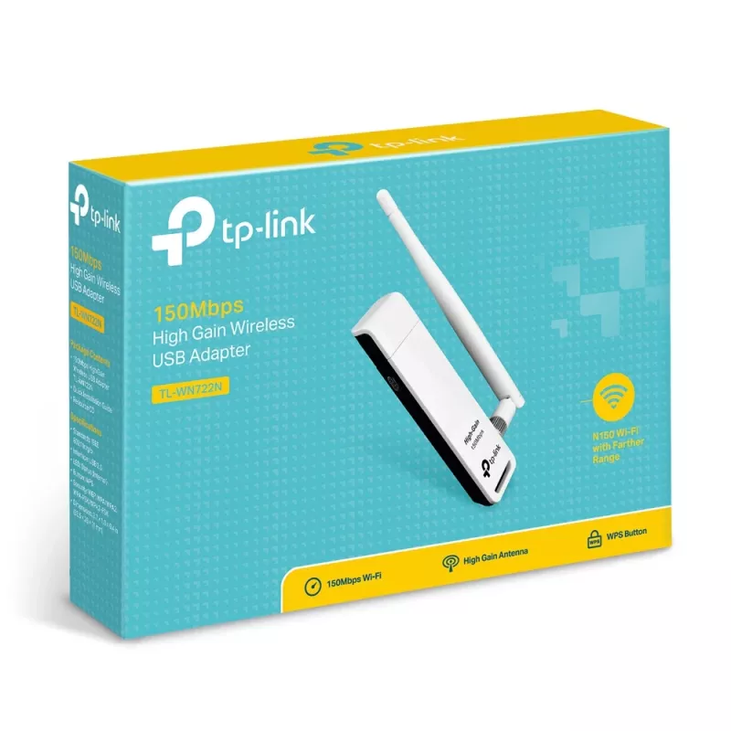 TP-Link TL-WN722N sieťový adaptér, WLAN 150 Mbit/s, USB, Wi-Fi 4, 2,4 GHz