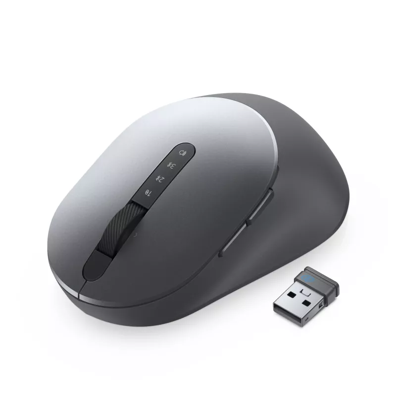 DELL Pro Plus myš - MS5320W, pre pravákov, optická, RF Wireless + Bluetooth, 1600 DPI, sivá, titánová