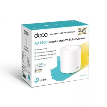 TP-Link AX1800 Whole Home Mesh Wi-Fi 6 systém, biela, interiérový, mesh router, napájanie, FCC