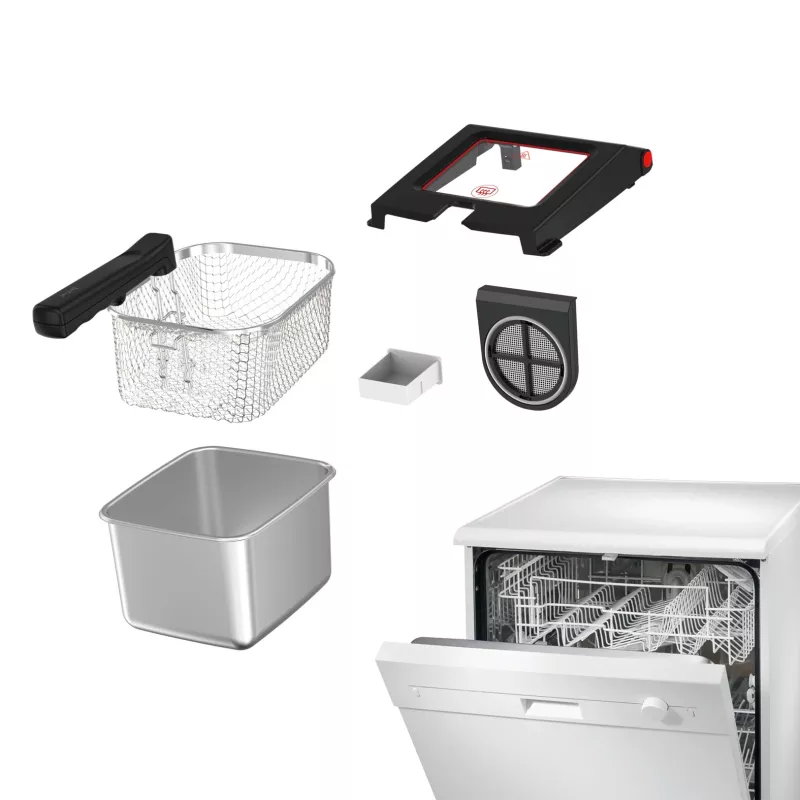 Tefal Clear Duo FR600D10 fritéza, 3,5 l, 2000 W, nehrdzavejúca oceľ/čierna