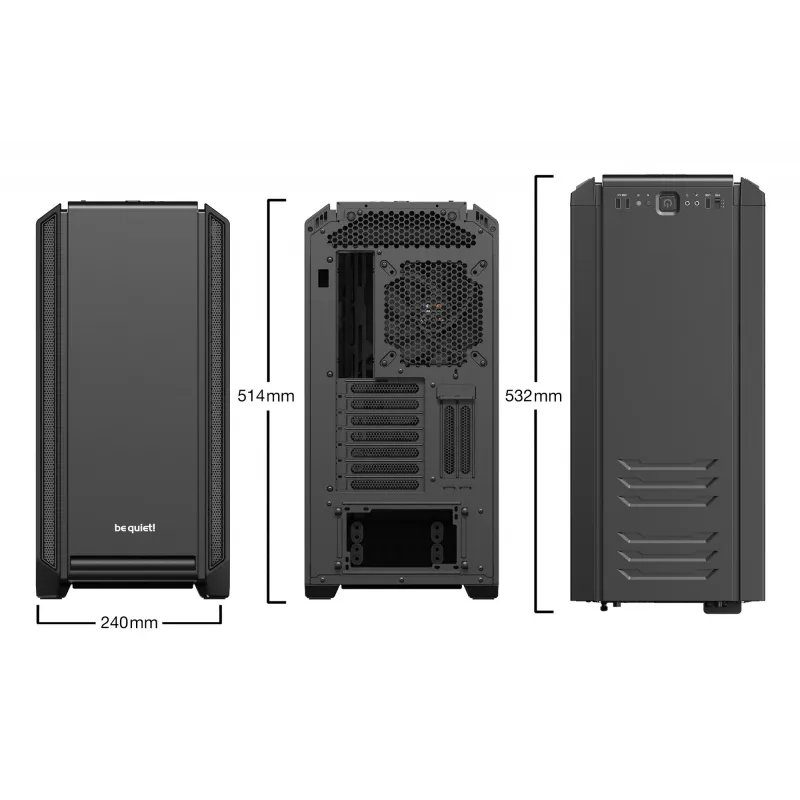 PC skriňa be quiet! Silent Base 601 Midi Tower čierna