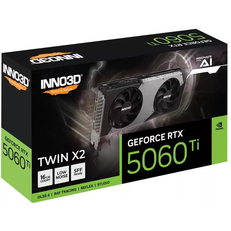 Grafická karta Inno3D GeForce RTX 5060 Ti — 16 GB GDDR7, PCIe 5.0, 128-Bit, 448 GB/s
