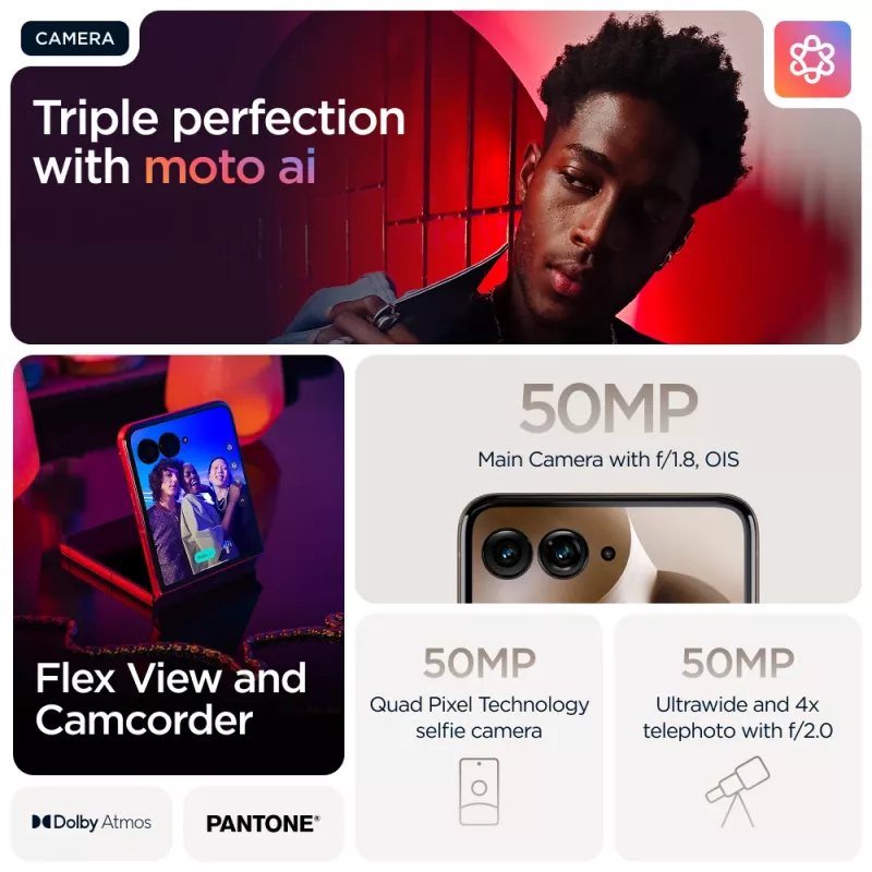 Motorola razr 60 ultra PB8R0004SE 5G smartfón, 17,7 cm (6,96"), Dual SIM, Android 15, 16 GB RAM, 512 GB, 4700 mAh, USB-C, Mountain Trail Wood