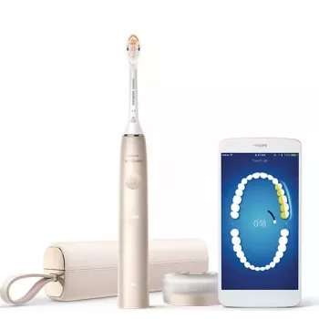 Philips Sonicare DiamondClean Prestige 9900 series DiamondClean Prestige HX9992/11 sonická zubná kefka so SenseIQ – šampanská