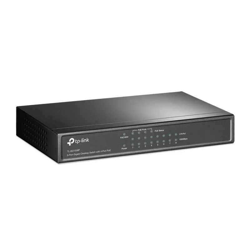TP-Link TL-SG1008P 8-portový stolový prepínač Gigabit, 4x PoE