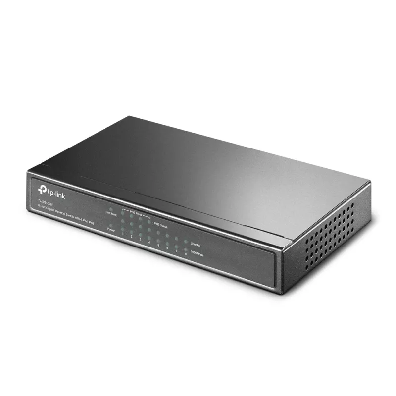 TP-Link TL-SG1008P 8-portový stolový prepínač Gigabit, 4x PoE
