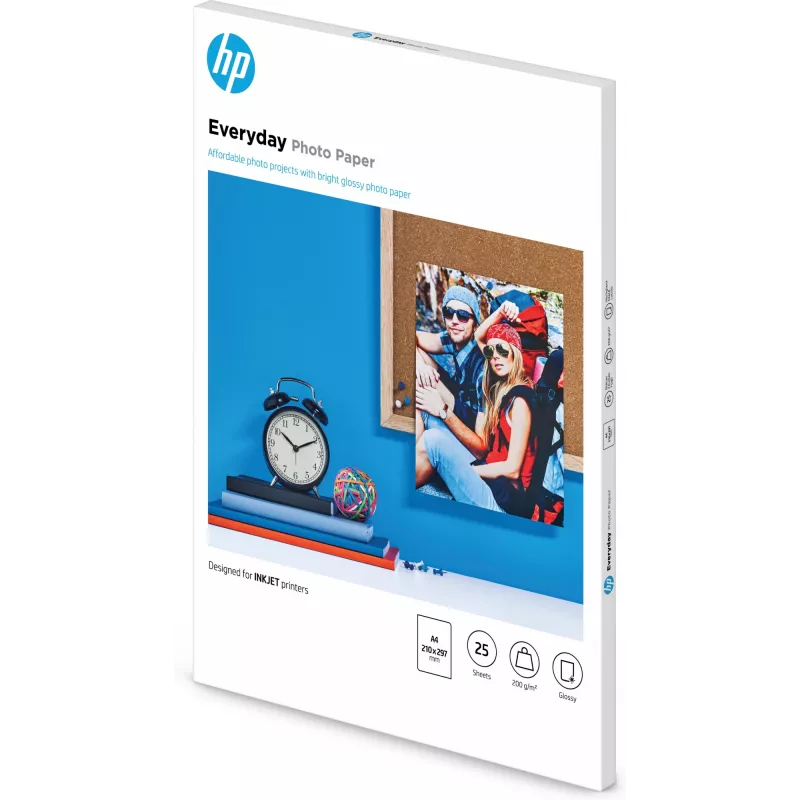 HP Everyday Photo Paper, lesklý, 200 g/m², A4 (210 x 297 mm), 25 listov