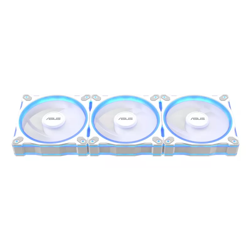 Skriňový ventilátor ASUS Prime MR120 120 mm 1600 RPM biely (balenie 3 ks, LED, 58 CFM, 23 dB)