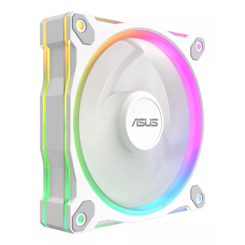 Skriňový ventilátor ASUS Prime MR120 120 mm 1600 RPM biely (balenie 3 ks, LED, 58 CFM, 23 dB)