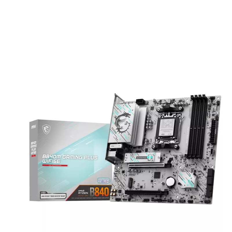 Základná doska MSI B840M GAMING PLUS WIFI6E microATX, socket AM5, DDR5 do 256 GB, Wi‑Fi 6E, 2,5GbE, M.2 x2, HDMI 2.1