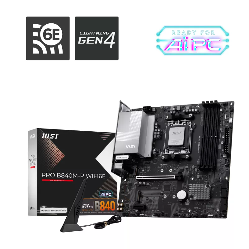 MSI PRO B840M-P WIFI6E základná doska AMD B840 socket AM5 micro ATX