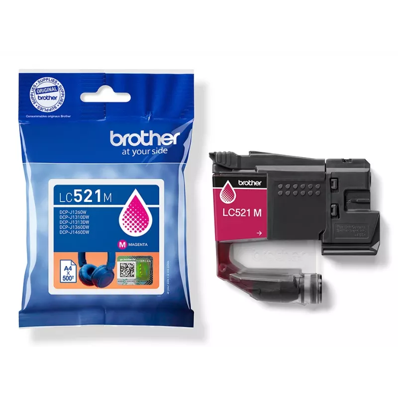 Brother originálna atramentová kazeta LC521M – magenta