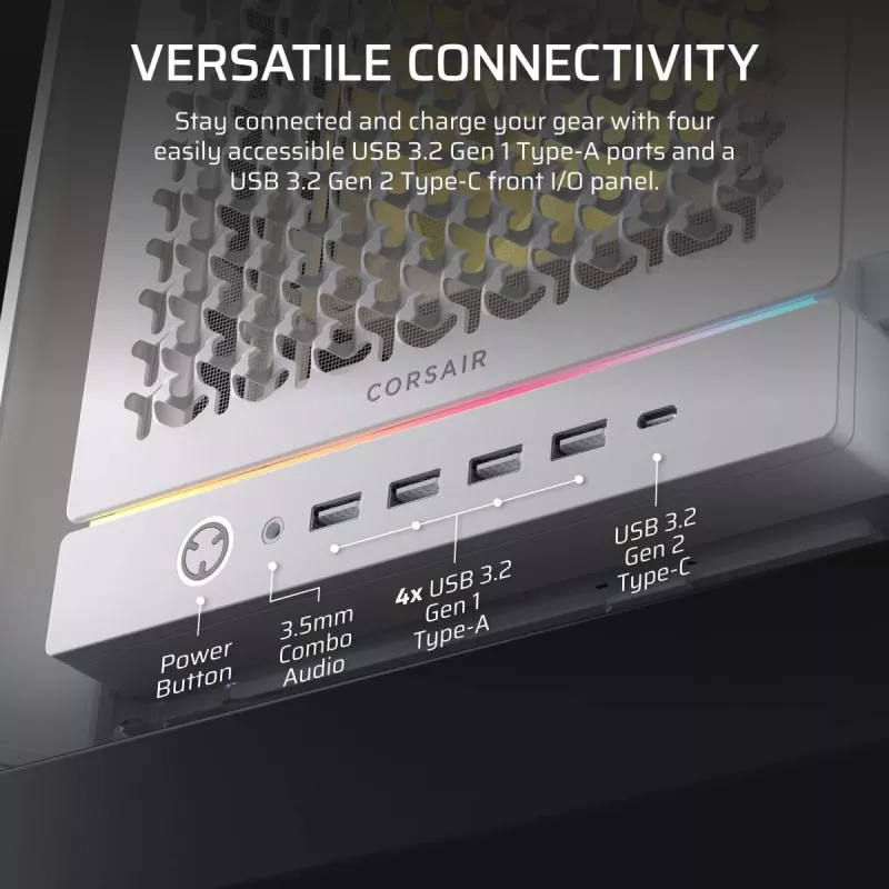 CORSAIR PC skriňa – Frame 5000D RS ARGB High-Airflow Mid-Tower – biela