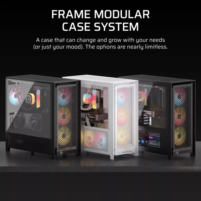 CORSAIR PC skriňa – Frame 5000D RS ARGB High-Airflow Mid-Tower – biela
