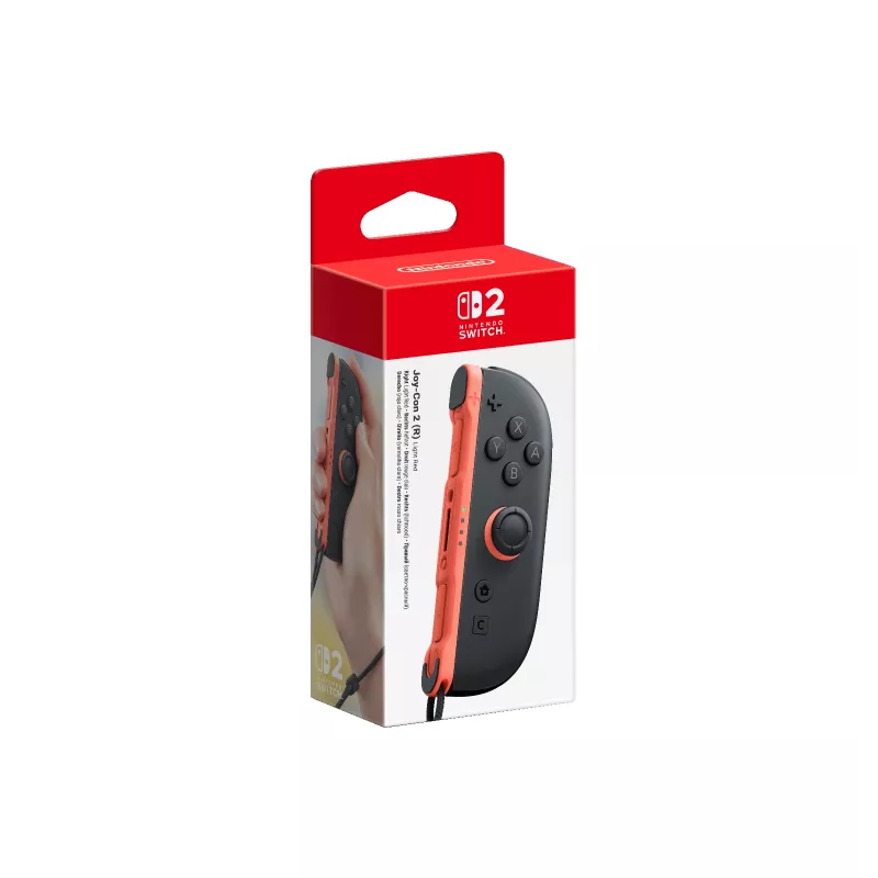 Nintendo Joy-Con 2 (R) svetločervený, joystick, Nintendo Switch 2, tlačidlo Home, analógový / digitálny, bezdrôtový, Bluetooth