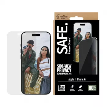 PanzerGlass SAFE. Privacy ochrana displeja pre Apple iPhone Air — tvrdené sklo, Ultra-Wide Fit, EasyAligner, odolná proti poškriabaniu a nárazom
