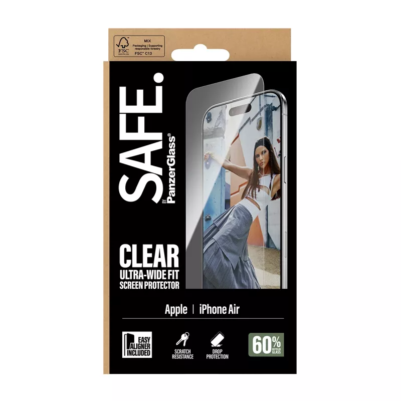 PanzerGlass SAFE. by ® ochranná fólia displeja iPhone Air | Ultra-Wide Fit s EasyAligner