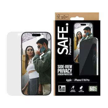 PanzerGlass SAFE. by ® 2-Way Privacy Screen Protector iPhone 17 | iPhone 16 Pro | Ultra-Wide Fit s EasyAligner