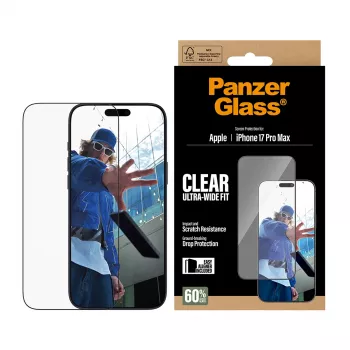 PanzerGlass ® Screen Protector iPhone 17 Pro Max | Ultra-Wide Fit s EasyAligner