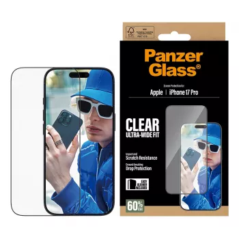 PanzerGlass ochranná fólia displeja iPhone 17 Pro Ultra-Wide Fit EasyAligner odolná proti poškriabaniu a nárazom