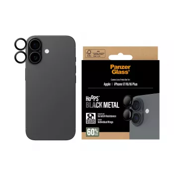 PanzerGlass ® Hoops® ochrana kamery čierna iPhone 17 | iPhone 16 | 16 Plus