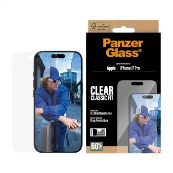 PanzerGlass iPhone 17 Pro Classic Fit EasyAligner ochranná fólia displeja, odolná proti poškriabaniu, odolná proti nárazom