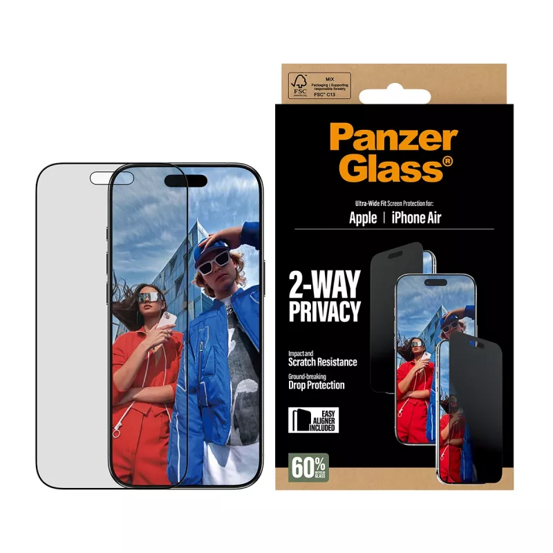 PanzerGlass ® 2-Way Privacy Screen Protector iPhone Air | Ultra-Wide Fit s EasyAligner
