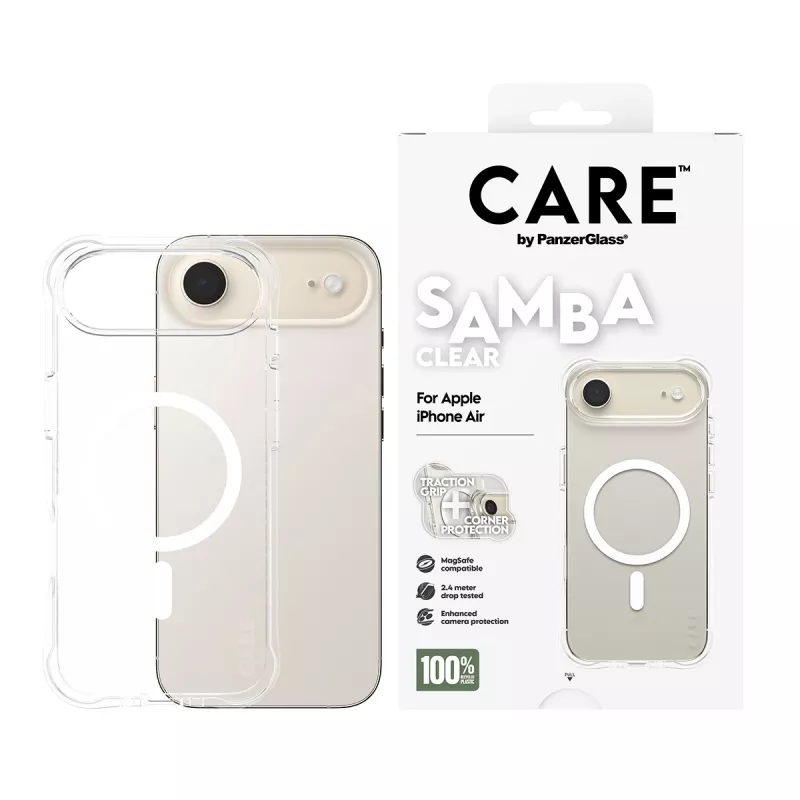 PanzerGlass CARE™ by ® Samba puzdro transparentné s bielym MagSafe iPhone Air