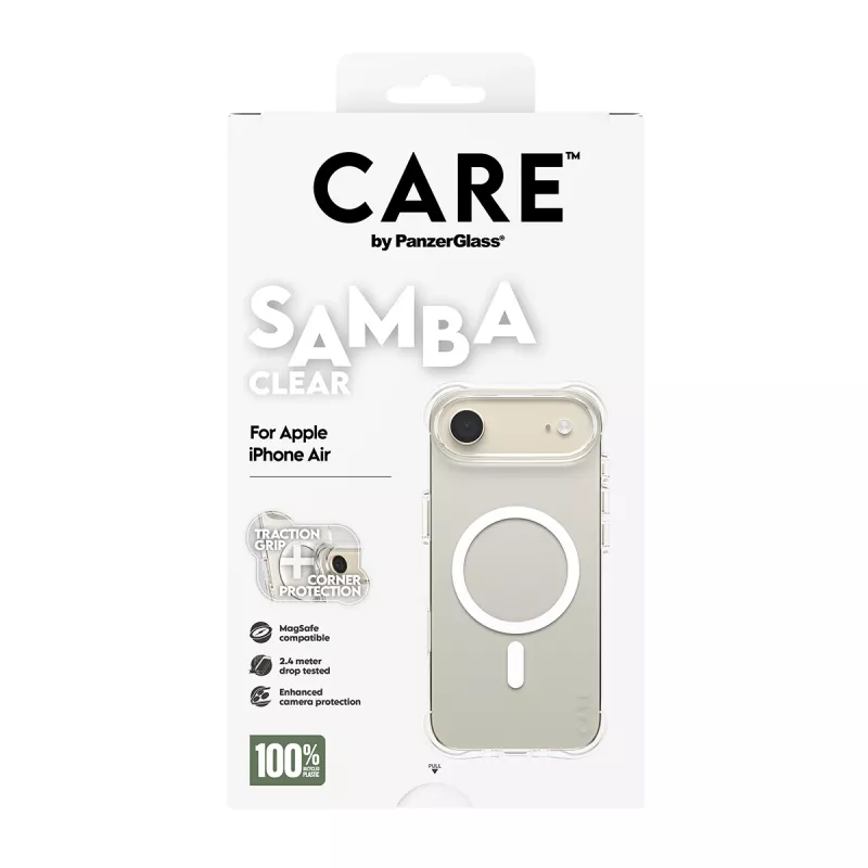 PanzerGlass CARE™ by ® Samba puzdro transparentné s bielym MagSafe iPhone Air