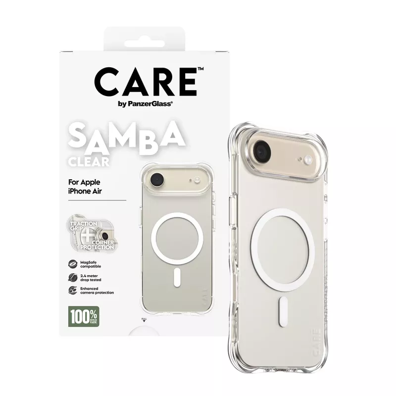 PanzerGlass CARE™ by ® Samba puzdro transparentné s bielym MagSafe iPhone Air