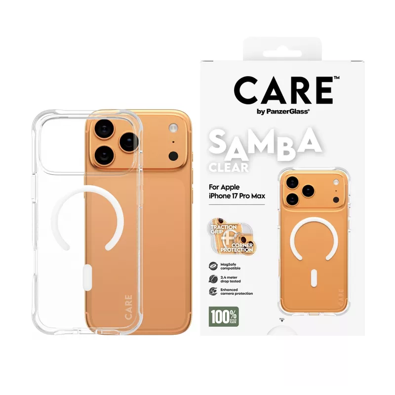PanzerGlass CARE™ by ® Samba puzdro transparentné s bielym MagSafe iPhone 17 Pro Max