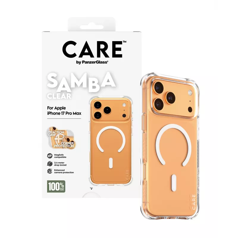 PanzerGlass CARE™ by ® Samba puzdro transparentné s bielym MagSafe iPhone 17 Pro Max