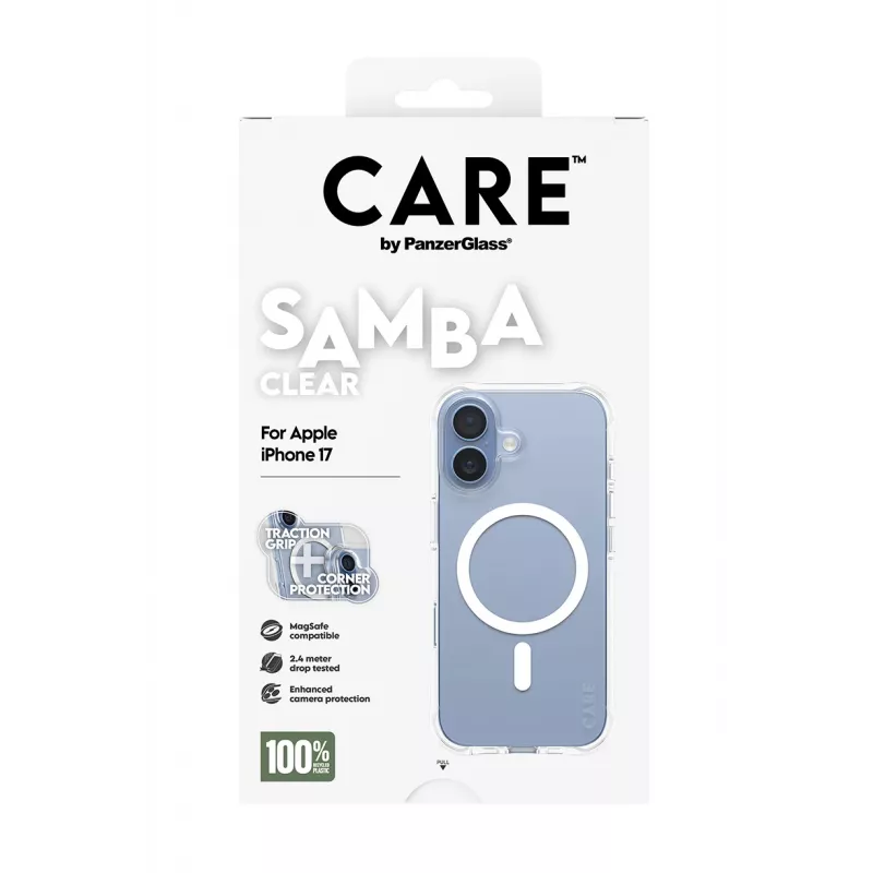 Puzdro PanzerGlass CARE by Fashionable Case Samba Transparent w. White MagSafe iPhone 17
