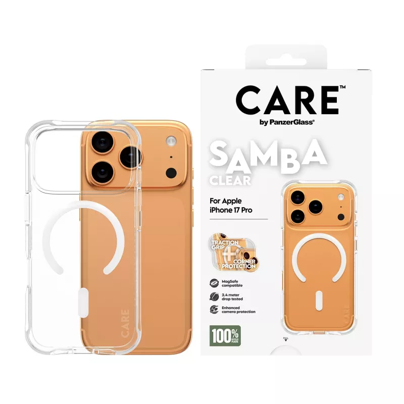 PanzerGlass CARE™ by ® Samba puzdro transparentné s bielym MagSafe iPhone 17 Pro