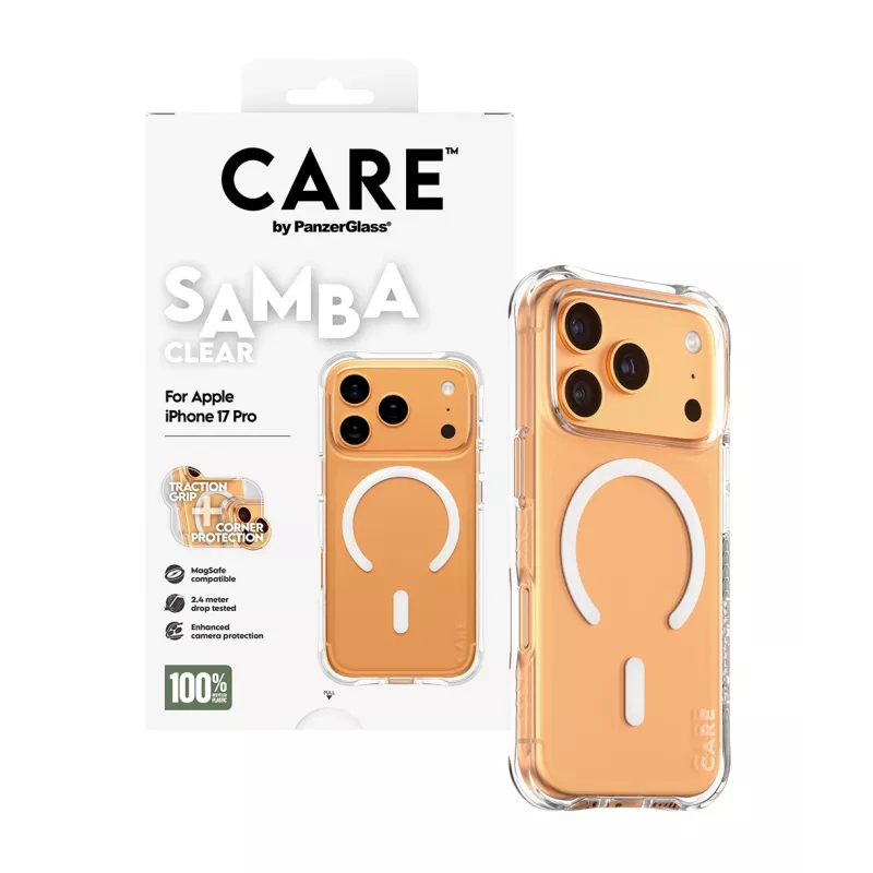 PanzerGlass CARE™ by ® Samba puzdro transparentné s bielym MagSafe iPhone 17 Pro