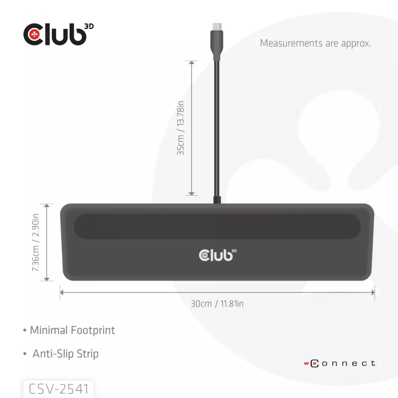 Dokovacia stanica club 3d CSV-2541 USB-C s výstupmi HDMI a DisplayPort