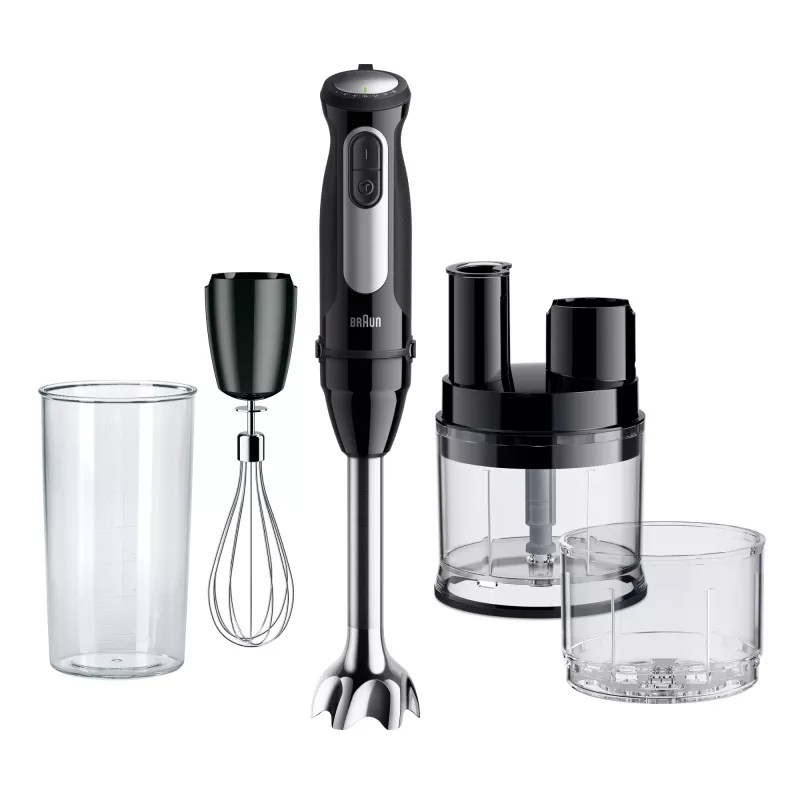 Braun MultiQuick 5 Pro MQ55755M ručný mixér 1000 W, 25+1 rýchlostí, kovová stopka, odmerka, šľahač, čierny