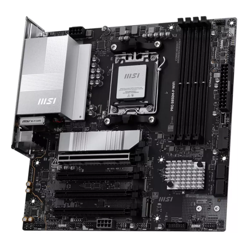 Základná doska MSI PRO B850M-P WIFI micro ATX, AMD B850, Socket AM5, 4×DDR5 DIMM, 3×M.2, Wi‑Fi 7, 5Gb LAN