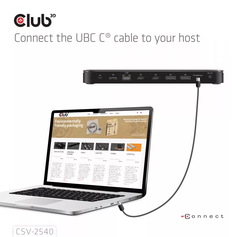 Dokovacia stanica CLUB 3D 14-1 USB-C Quad Display USB4 s 2× USB 2.0 portami