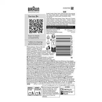 Hlava strojčeka pre BRAUN Series 3 model 735797 — 1 náhradná hlava, čierna nerezová oceľ