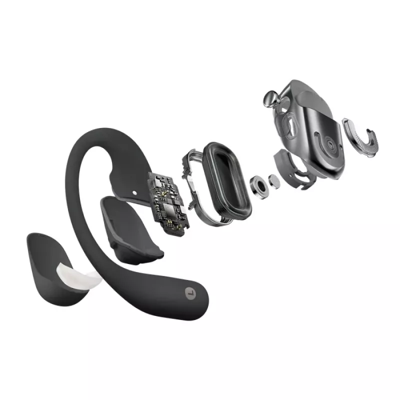 SHOKZ OpenFit 2+ slúchadlá bezdrôtové ušné háčiky, in-ear hovory/hudba Bluetooth čierna