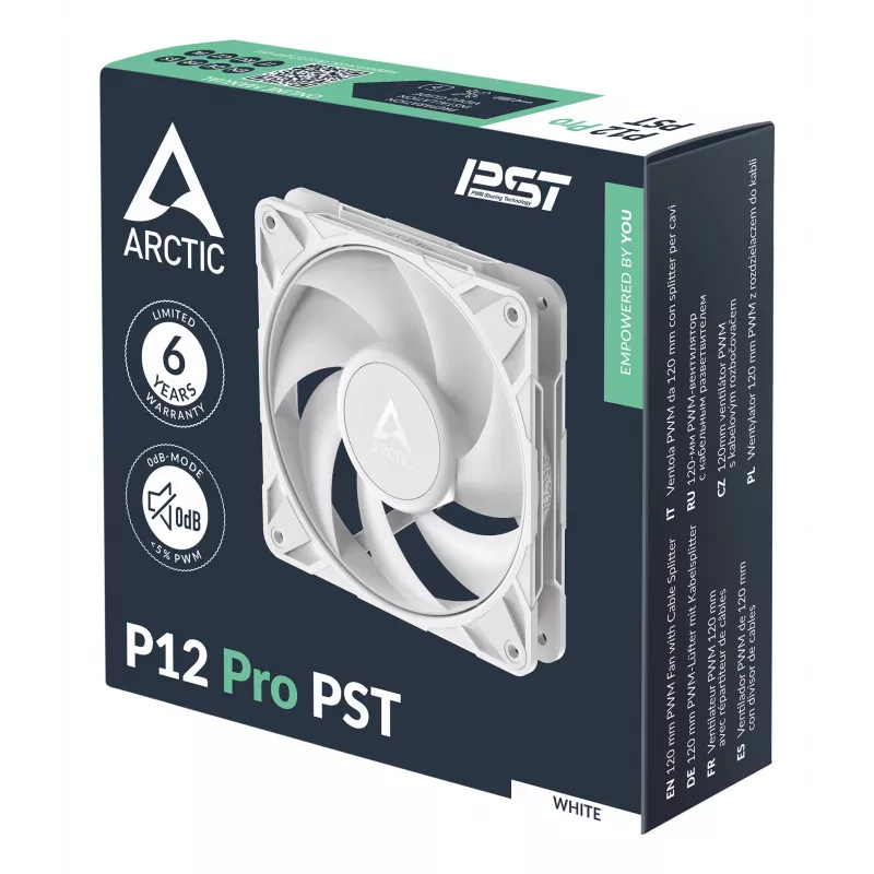 ARCTIC Freezer P12 Pro PST (biela) – 120 mm PWM ventilátor s káblovým rozbočovačom