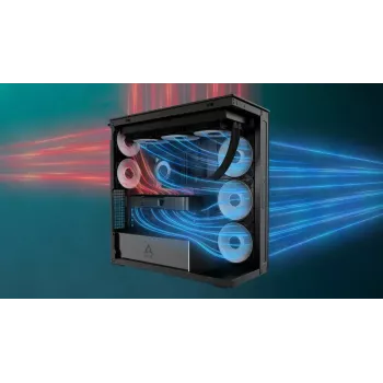 PC skriňa ARCTIC Xtender (Mirror Black) Midi-Tower čierna